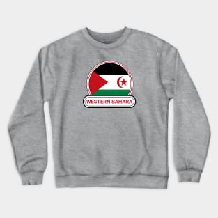 Western Sahara Country Badge - Western Sahara Flag Crewneck Sweatshirt